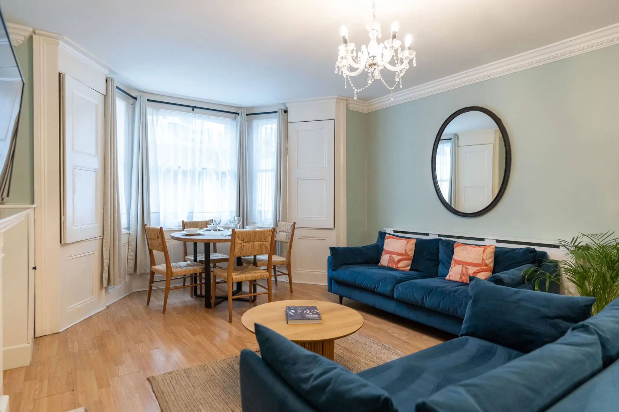 Fully equipped apartment interior for student group accommodation